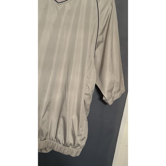 FootJoy Mens XL Tan Short Sleeve V-Neck Golf Windshirt Pullover Jacket - Picture 6 of 12